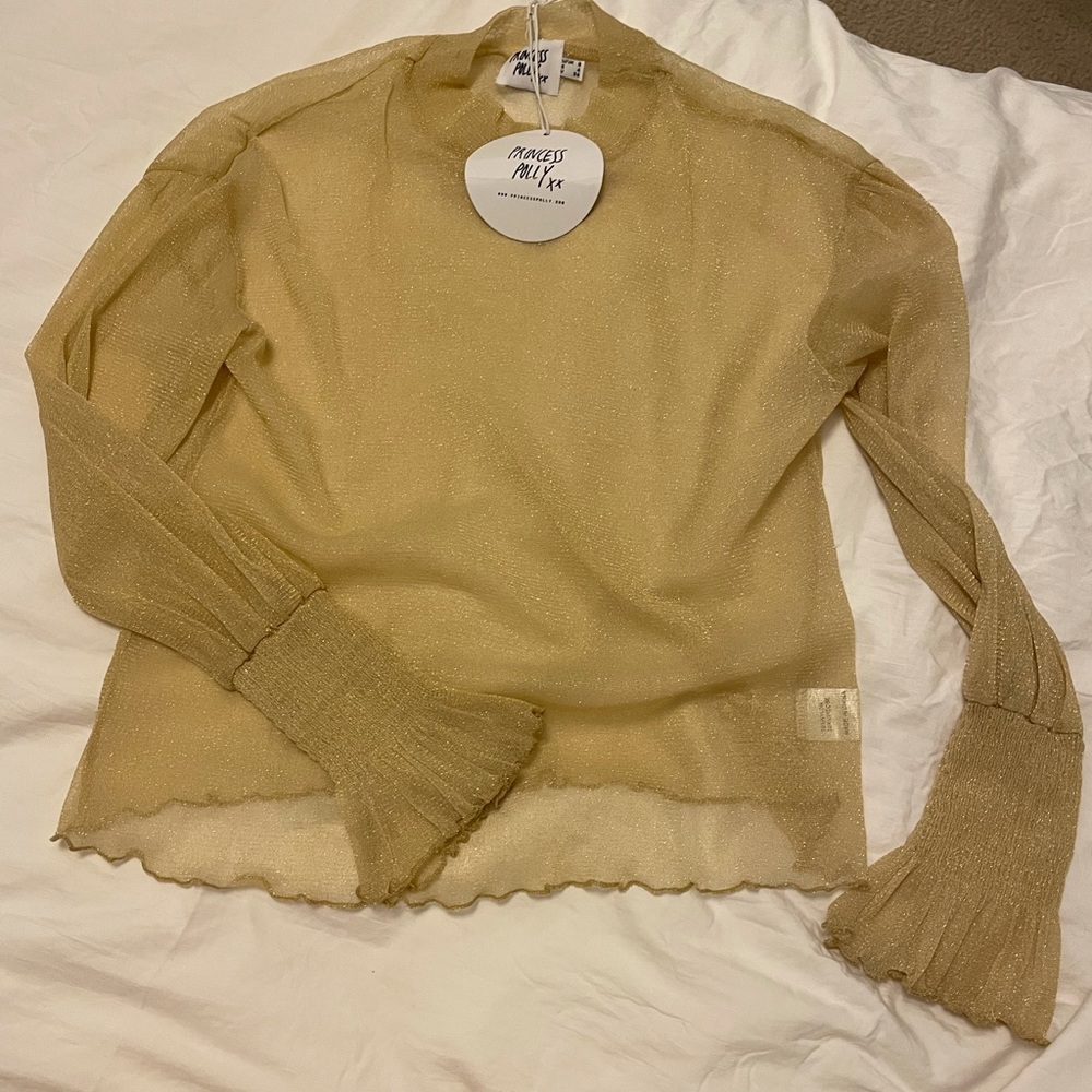Princess Polly sheer gold top